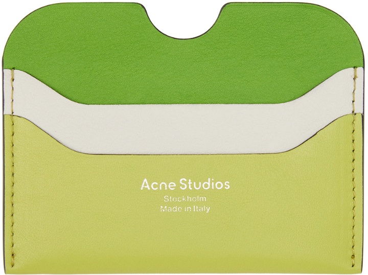 Photo: Acne Studios Green & White Leather Card Holder