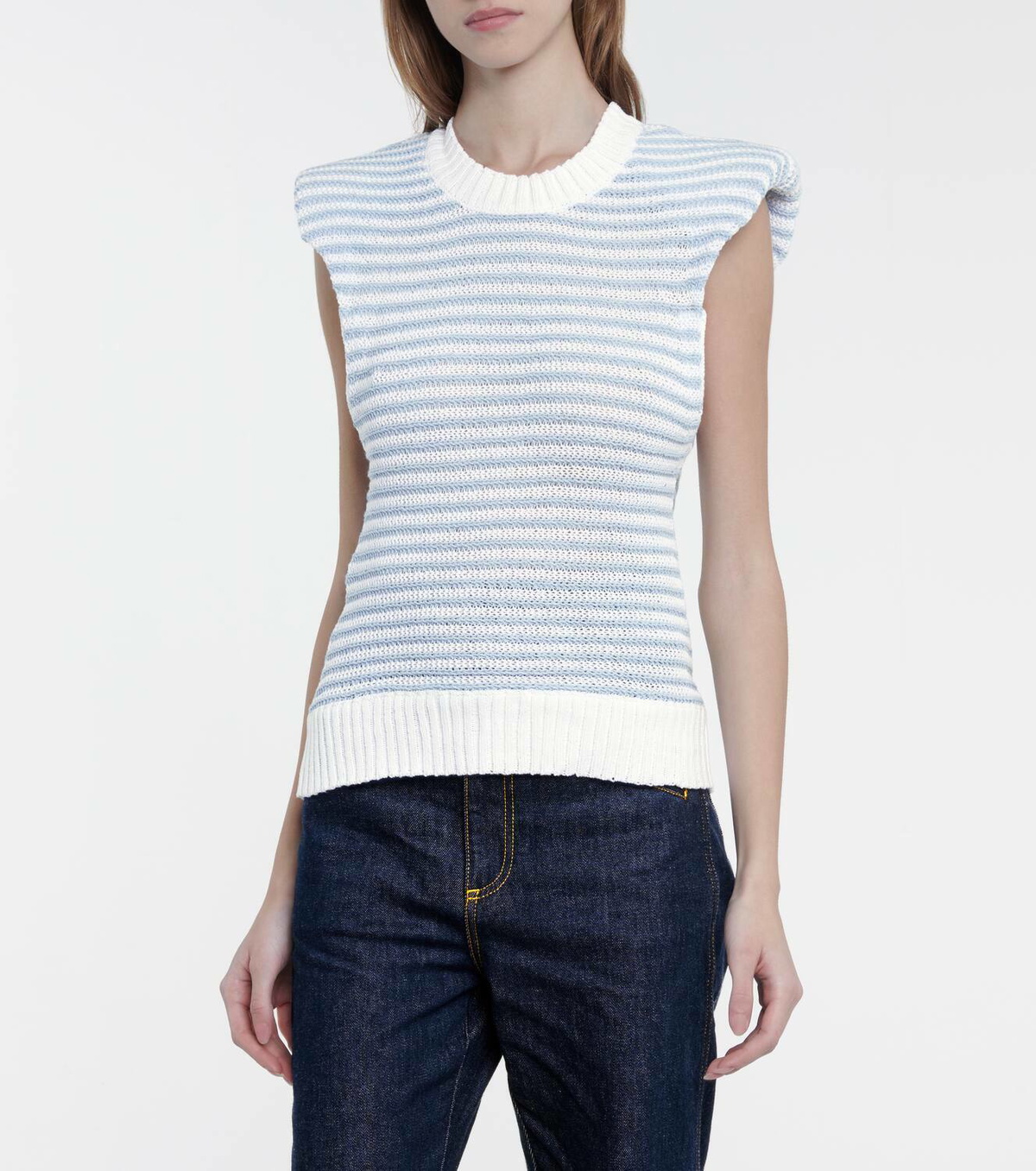 Philosophy di Lorenzo Serafini Striped cotton-blend top