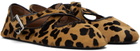 ALAÏA Brown Criss Cross Ballerina Flats