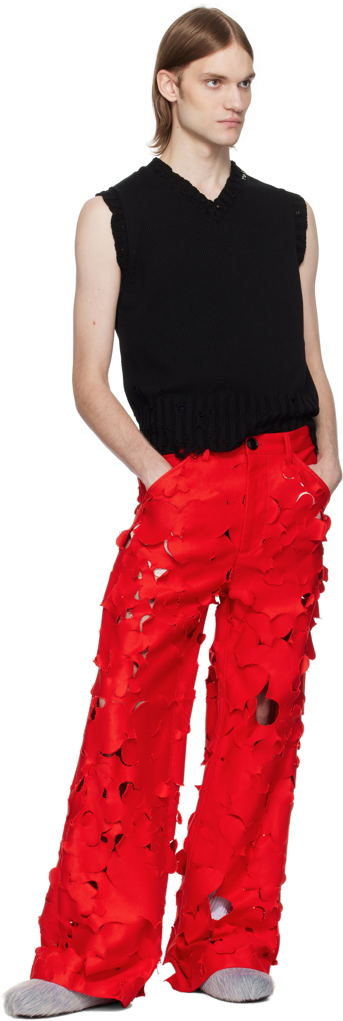 Marni Black Cotton V-Neck Vest