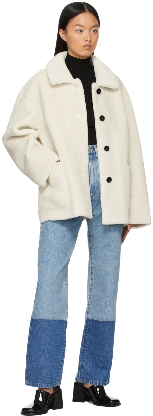 DRAE Off-White Sherpa Buttoned Jacket