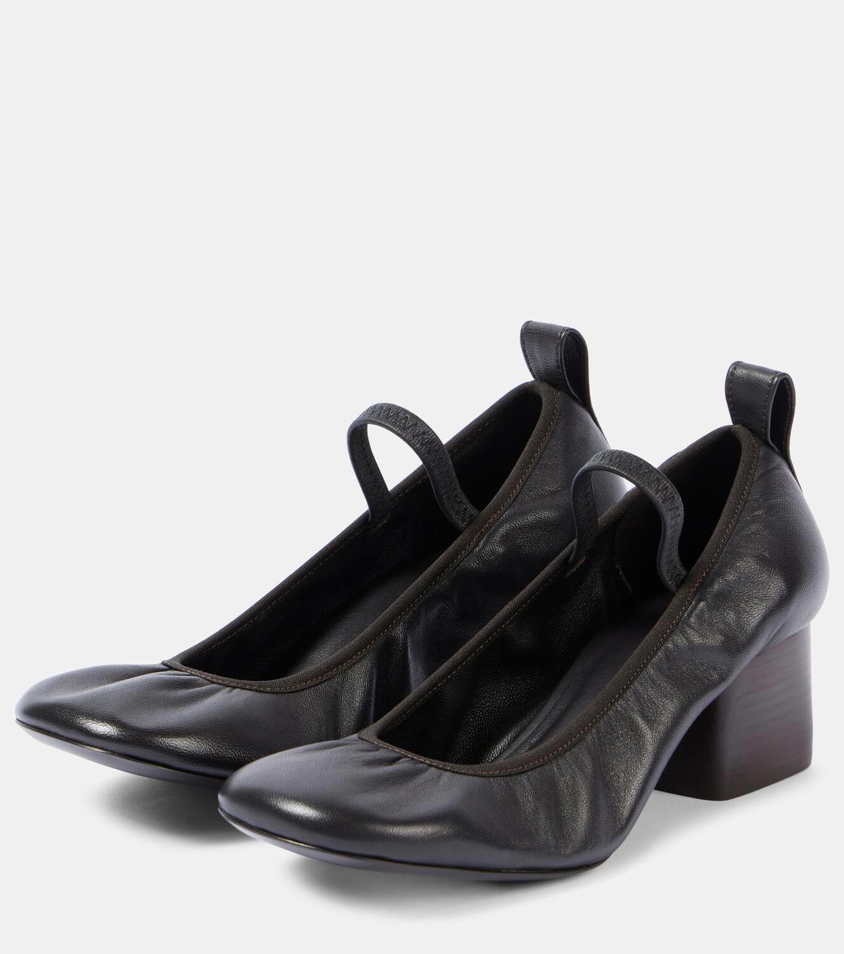 Lemaire Square Ballerina 55 leather Mary Jane pumps