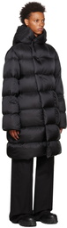 Rick Owens Black Nylon Down Coat