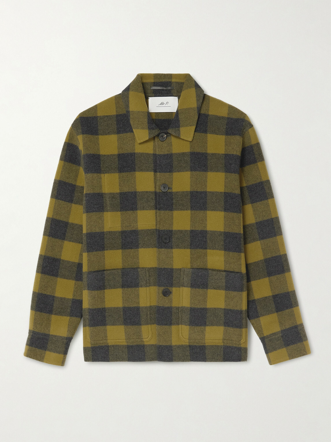 Mr P. - Checked Double-Faced Wool and Cashmere-Blend Chore Jacket - Green