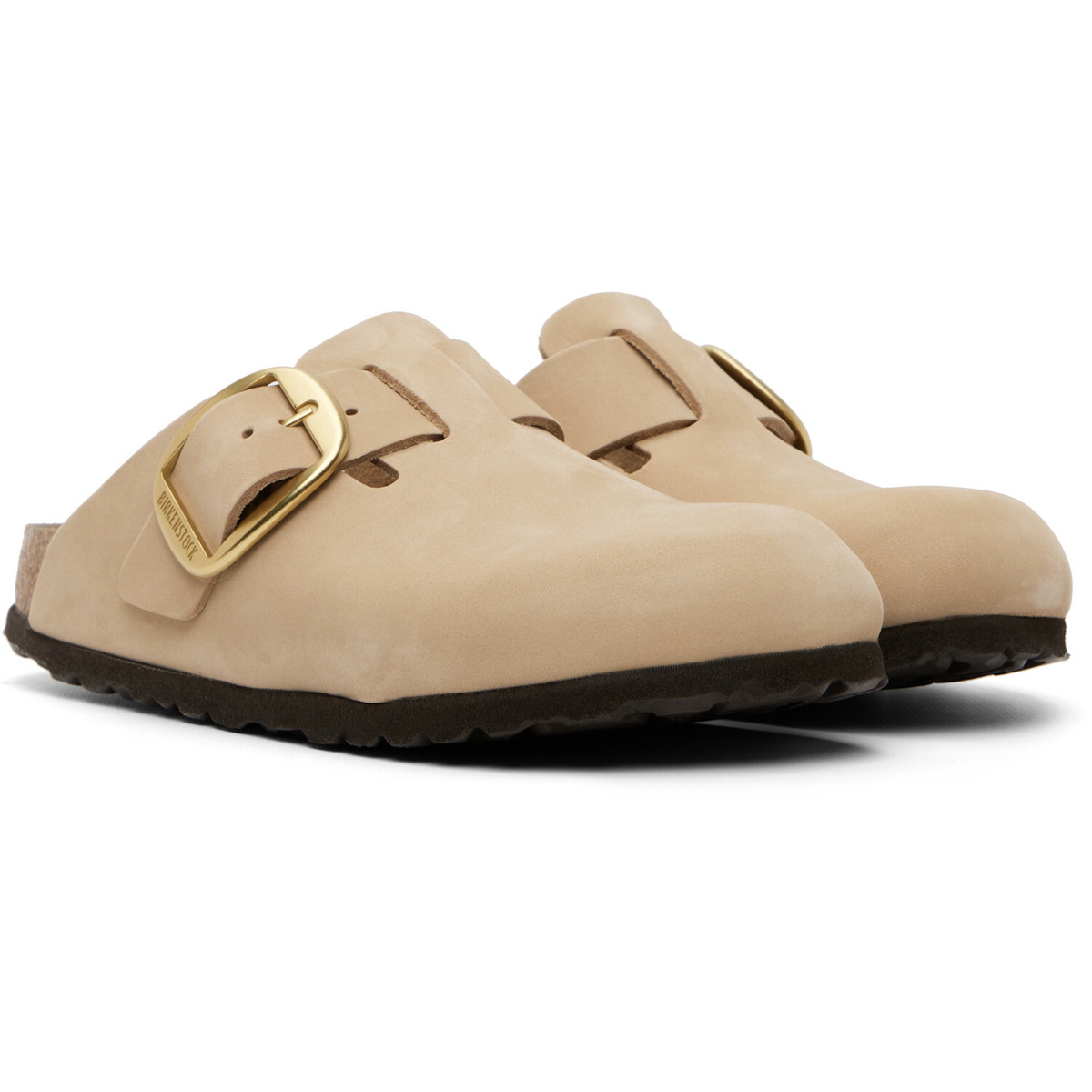 Birkenstock Beige Narrow Boston Big Buckle Slip-on Loafers
