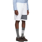 Thom Browne White Loopback 4-Bar Sweat Shorts
