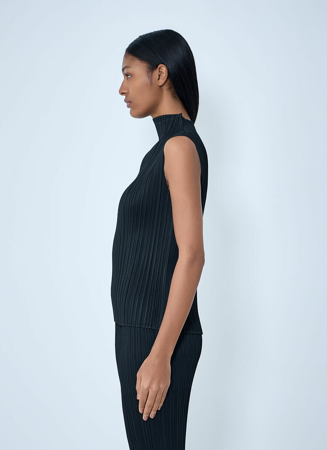 Pleats Please Issey Miyake Pleated High-Neck Sleeveless Top
