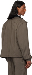 Helmut Lang Brown Relaxed Wool Bomber Jacket