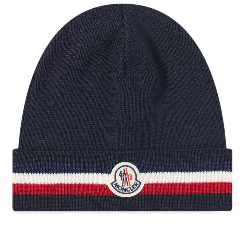 Moncler Tricolore Striped Logo Beanie Moncler