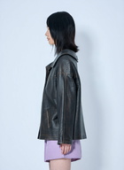 Prada Leather Button-Up Jacket