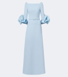Safiyaa Belisa belted ruffled crêpe gown