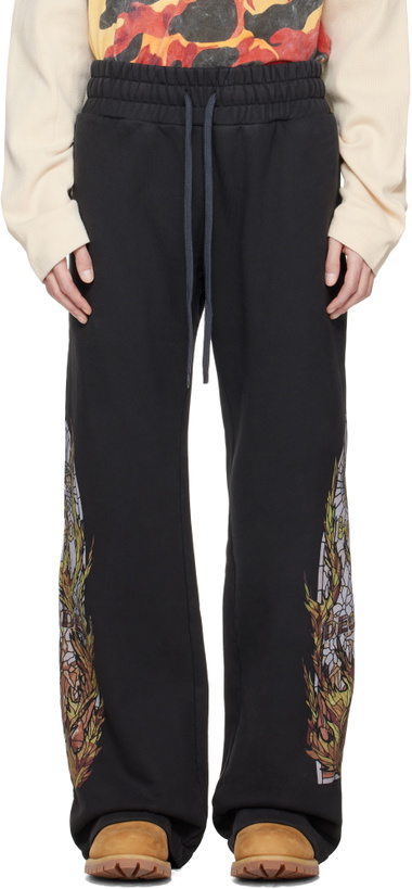 Photo: Who Decides War Black Flame Glass Hardware Sweatpants