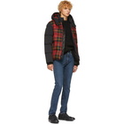 Mackage Red and Black Down Plaid Rylan Jacket