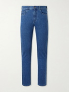 Canali - Straight-Leg Cotton and Cashmere-Blend Jeans - Blue