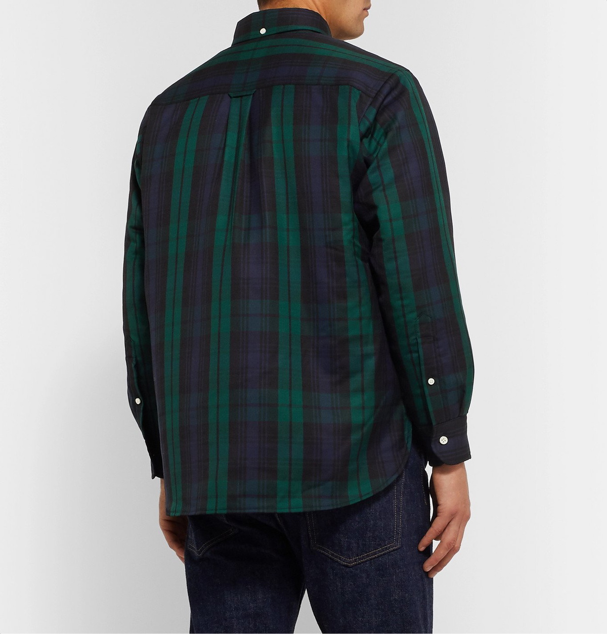 J.Press - Quilted Checked Wool-Blend Overshirt - Blue