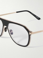 TOM FORD - Aviator-Style Acetate and Gold-Tone Blue Light-Blocking Optical Glasses