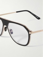 TOM FORD - Aviator-Style Acetate and Gold-Tone Blue Light-Blocking Optical Glasses