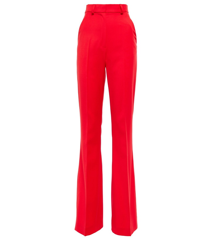 Photo: David Koma High-rise flared virgin wool pants