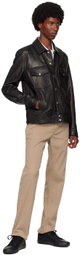 Belstaff Black Piston Leather Jacket