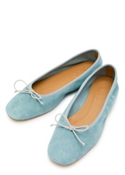 Aeyde Tiby Kid Bow-appliquéd Suede Ballet Flats Blue