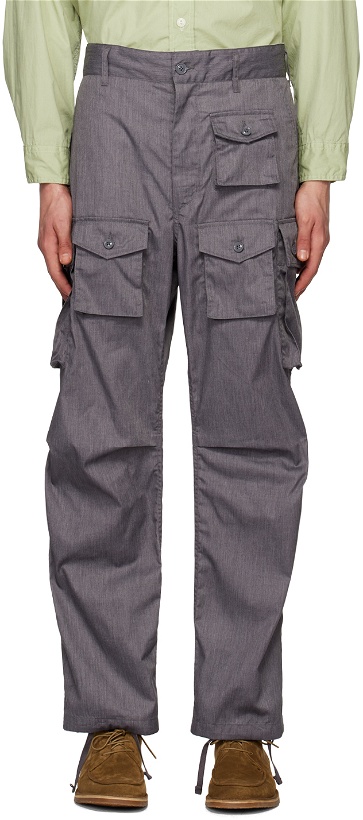 Photo: Engineered Garments Gray Bellows Pockets Cargo Pants