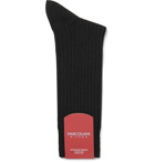 Marcoliani - Ribbed Merino Wool-Blend Socks - Black