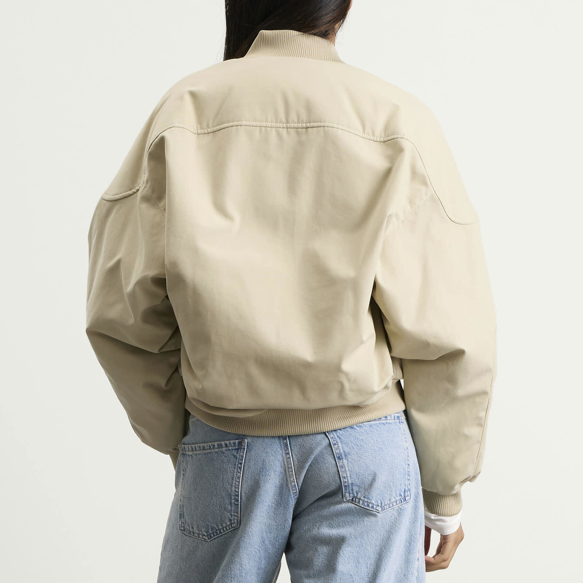 MM6 Maison Margiela Women's Logo Bomber Jacket in Ecru