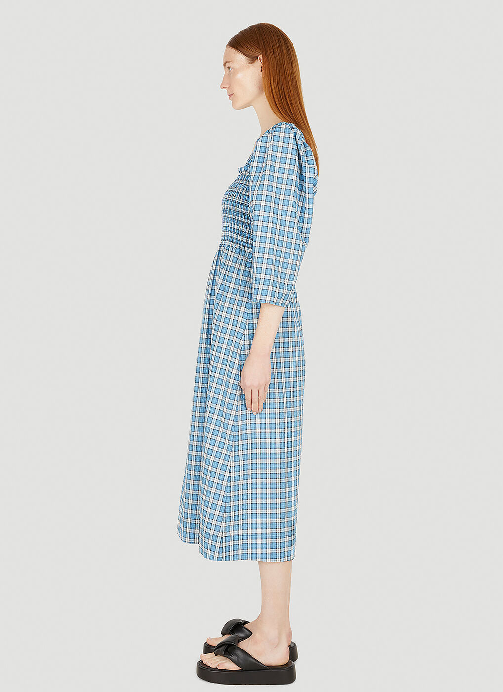 Zara check midi outlet dress