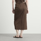 ST. Agni Women's Paper Taffeta Column Skirt in Mocha