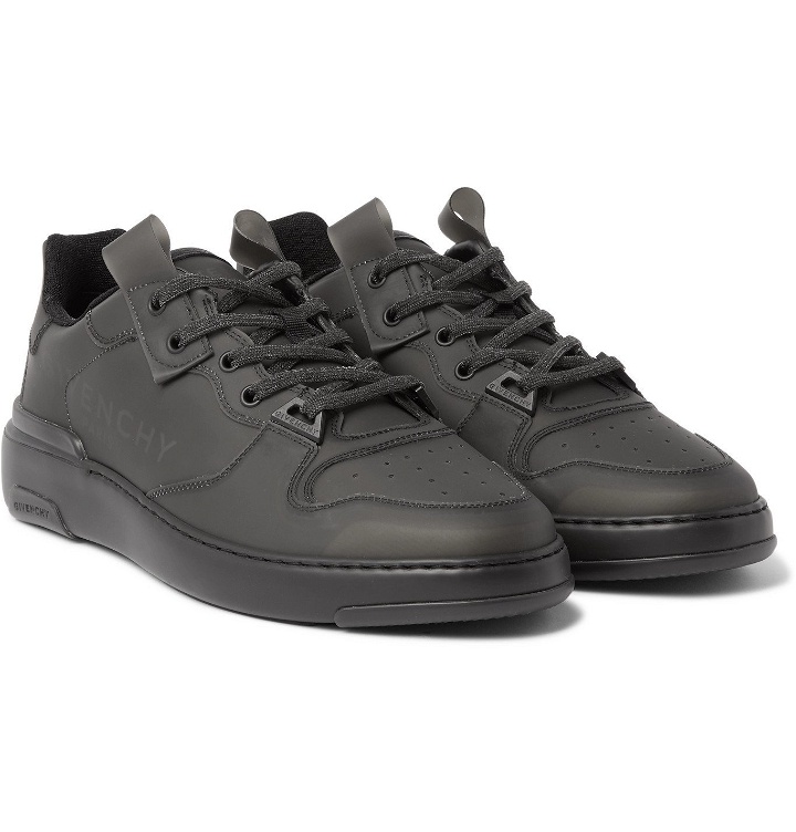 Photo: Givenchy - Wing Leather-Trimmed Rubber Sneakers - Black