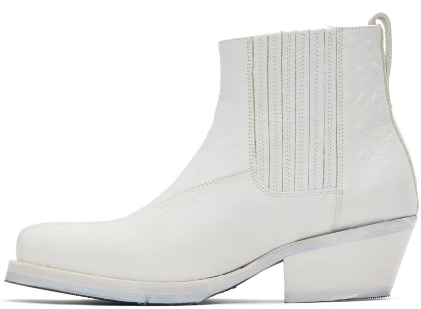 Our Legacy White Abstract Gator Boots Our Legacy