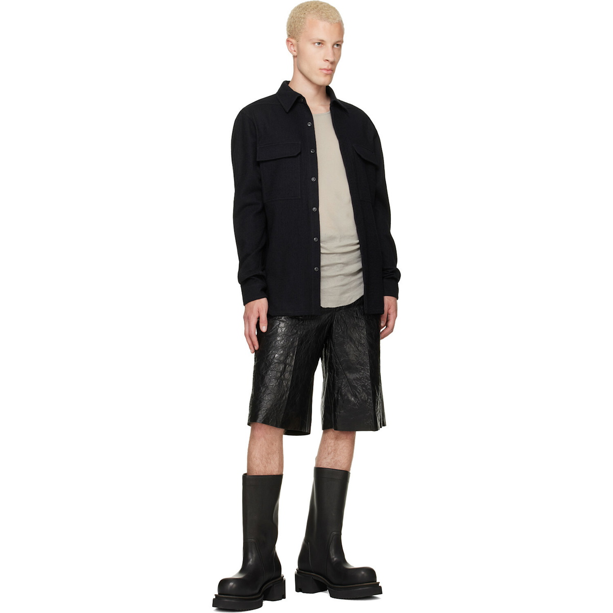 Rick Owens Black Tower Work Shirt