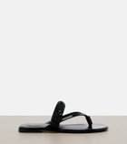 Dries Van Noten Embellished patent leather thong sandals