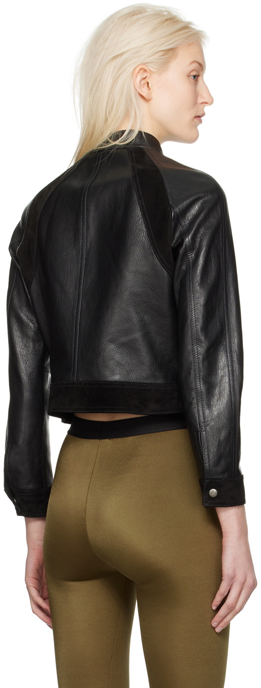 TOM FORD Black Cropped Leather Jacket