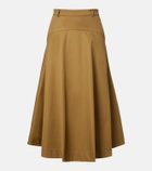 Balenciaga Cotton twill midi skirt