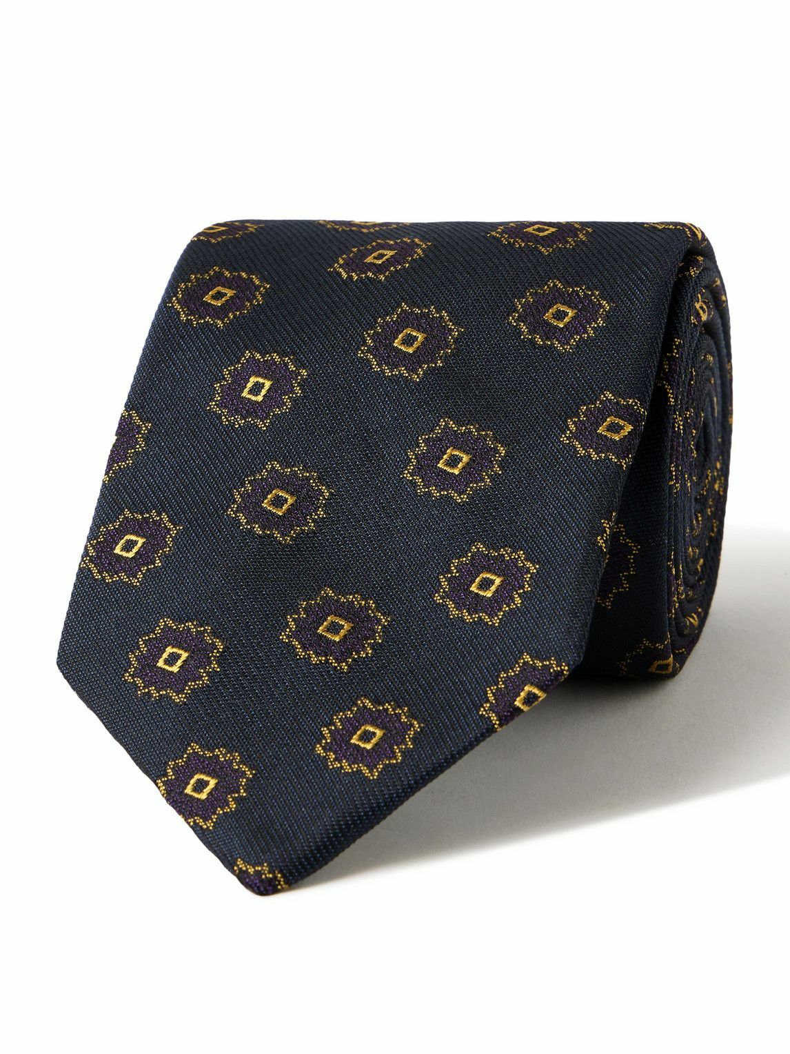 Kingsman - Drake's 8.5cm Striped Silk and Cotton-Blend