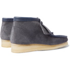 Clarks Originals - Wallabee Leather-Trimmed Brushed-Suede Desert Boots - Blue