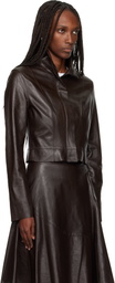 OUR LEGACY Brown Concealed Leather Jacket
