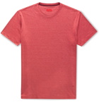 Isaia - Mélange Silk and Cotton-Blend Jersey T-Shirt - Red
