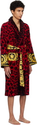 Versace Underwear Red Wild Barocco Bathrobe