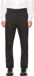 Bottega Veneta Brown Herringbone Stripe Trousers