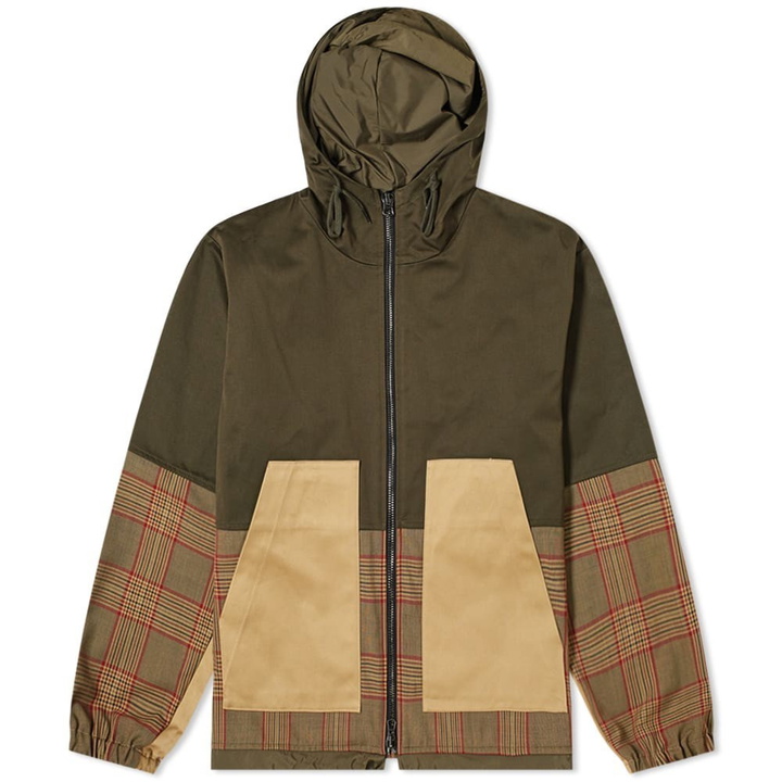 Photo: Barena Panelled Check Hooded Jacket