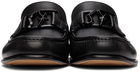 Salvatore Ferragamo Black 'SF' Ornament Loafers