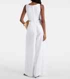 Staud Sasha pleated linen wide-leg pants