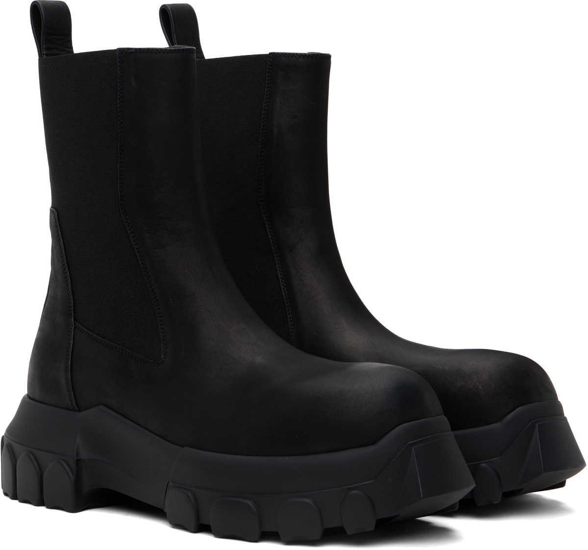 Rick Owens Black Hollywood Beatle Bozo Tractor Chelsea Boots Rick 