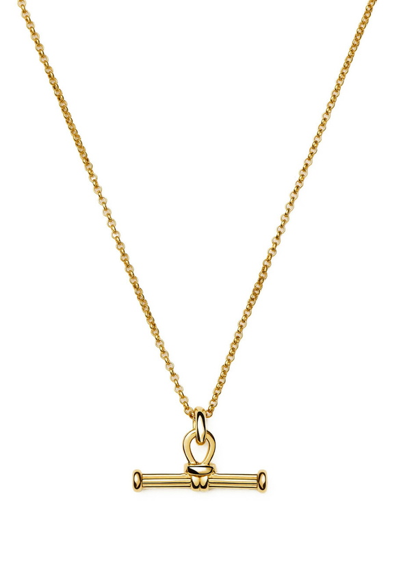 Photo: Missoma T-bar 18ct Gold Plated Necklace - One Size