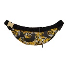 Versace Jeans Couture Black and Gold Baroque Belt Bag