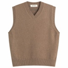 Róhe Men's Boiled Wool Knitted Vest in Taupe Melange