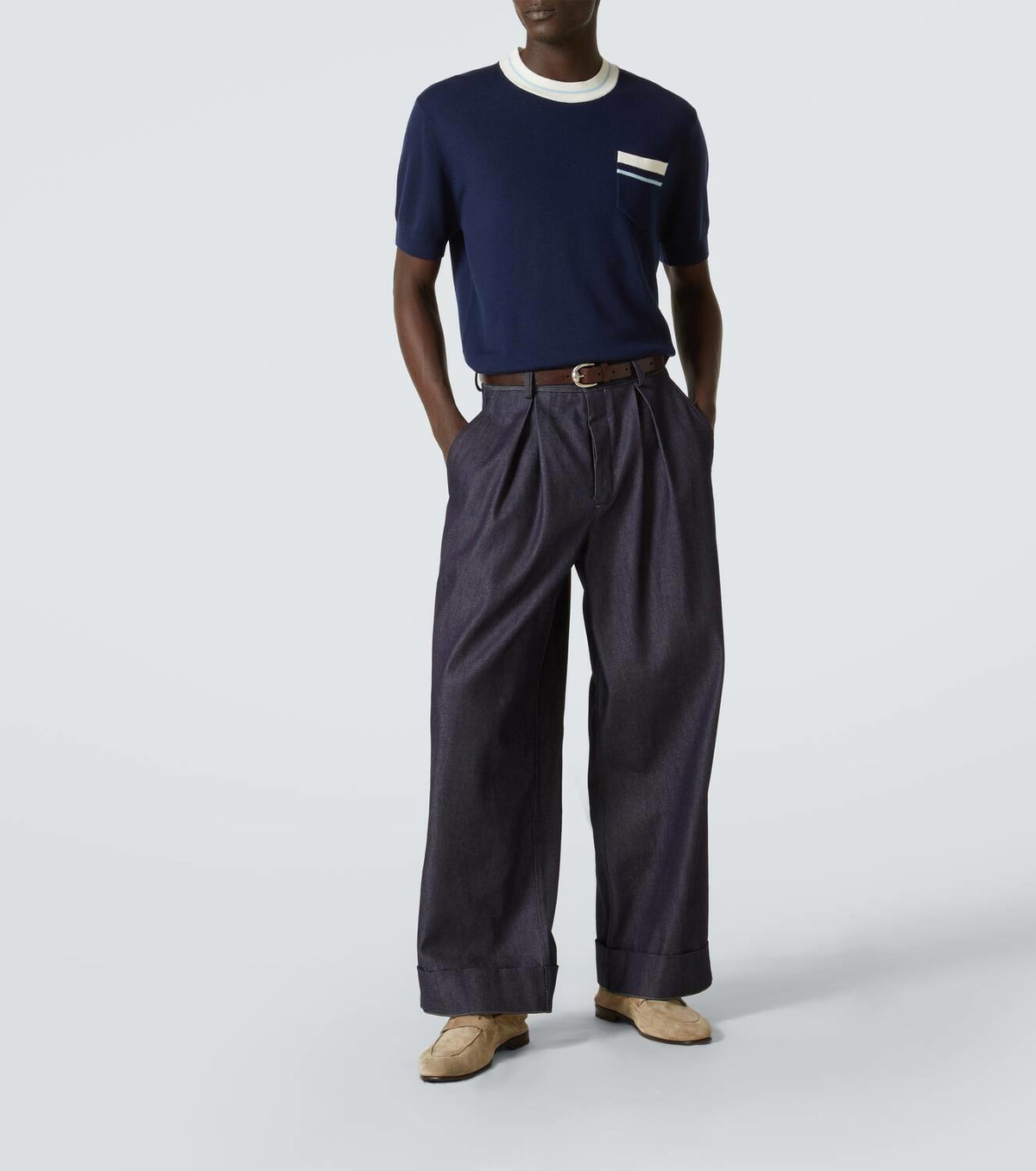 King & Tuckfield Knitted wool T-shirt