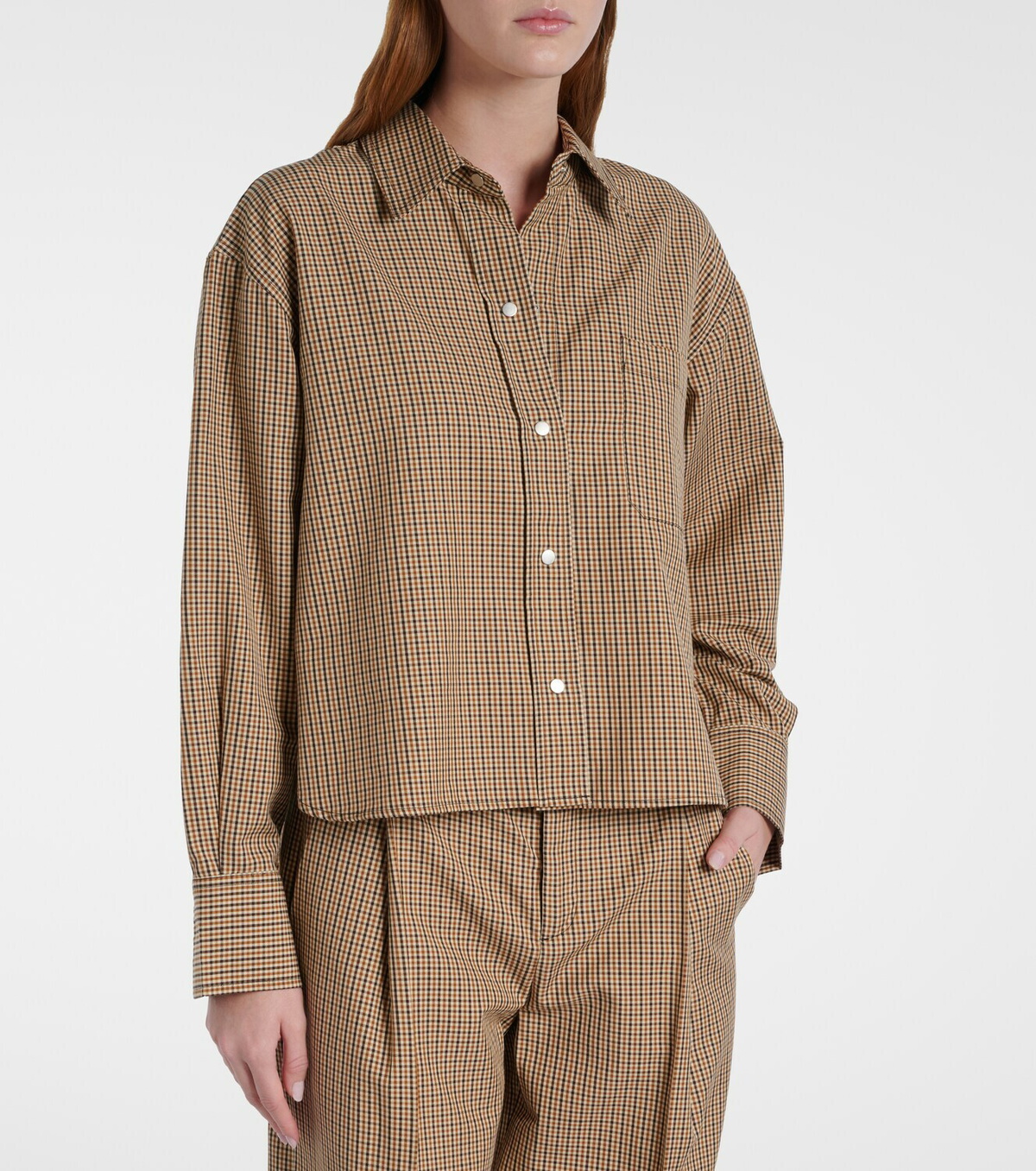 Vince Checked cotton-blend shirt